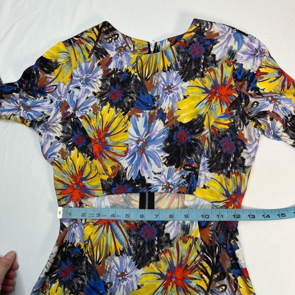 Suno Stretch Silk Floral Cut Out Sheath Dress Multicolor XS Party Cocktail - Picture 4 of 12